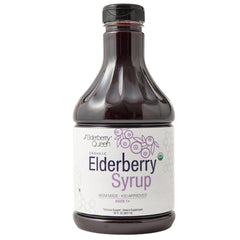 Elderberry Queen bottle pour enables easy family dosing and quick serving.