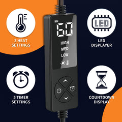 ELEKHEAL moist heat spray option enhances tissue warmth for faster comfort.