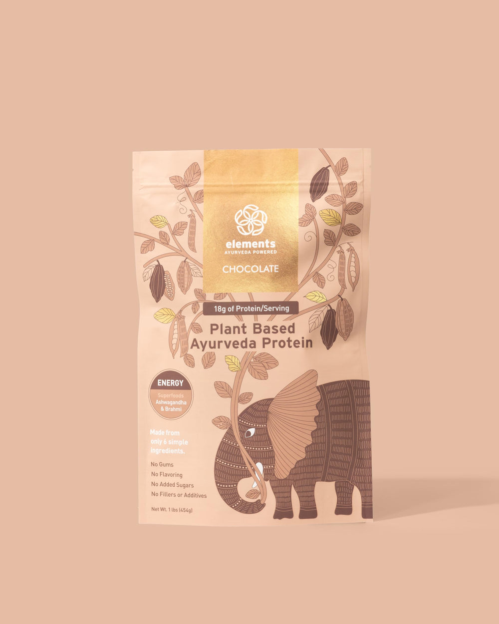 Elements Truffles vegan protein powder in oats bowl for quick breakfasts