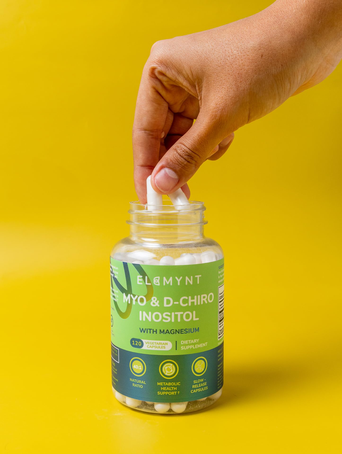 Daily dose serving illustration with Myo-Inositol and D-Chiro Inositol amounts.