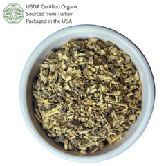 Elanen Naturals licorice root loose tea leaves ideal for soothing blends.