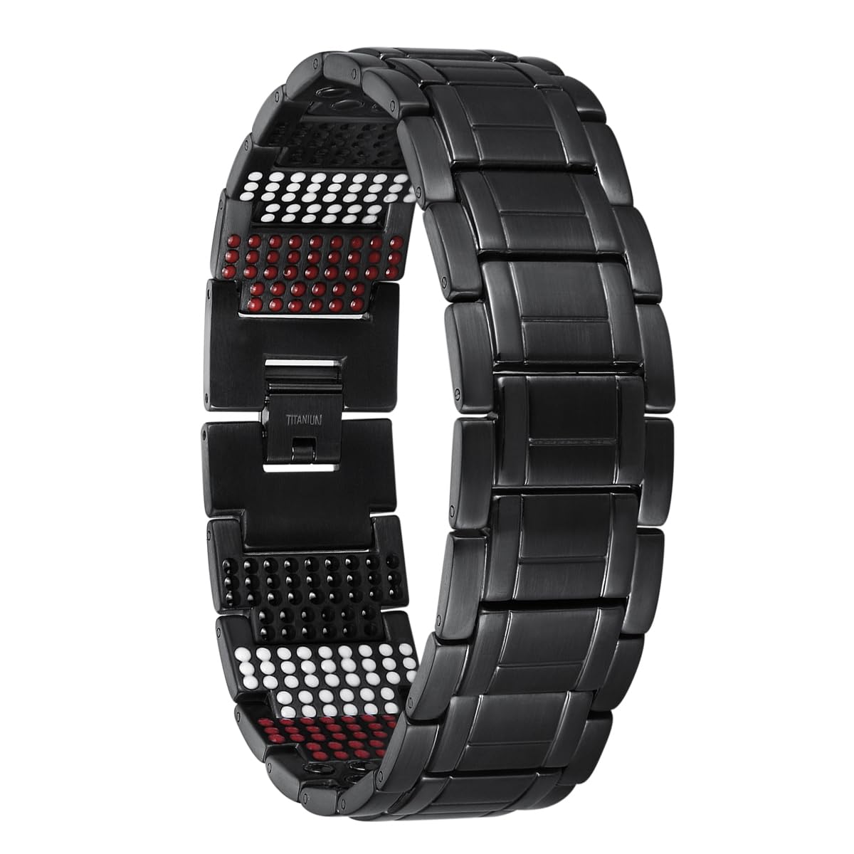 Elerbuty titanium magnetic bracelet for men with black PVD coating for everyday comfort.