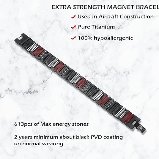 Elerbuty hypoallergenic titanium bracelet is skin-friendly, corrosion-resistant, and durable.