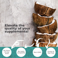 Eleva Nutrition monolaurin capsules label, clear ingredient sourcing and vegan formulation.