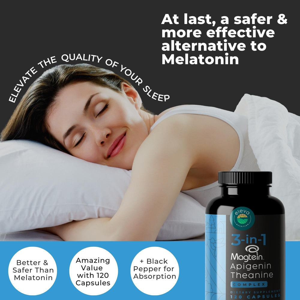 Close-up of Eleva Nutrition sleep-aid capsule highlighting the formula