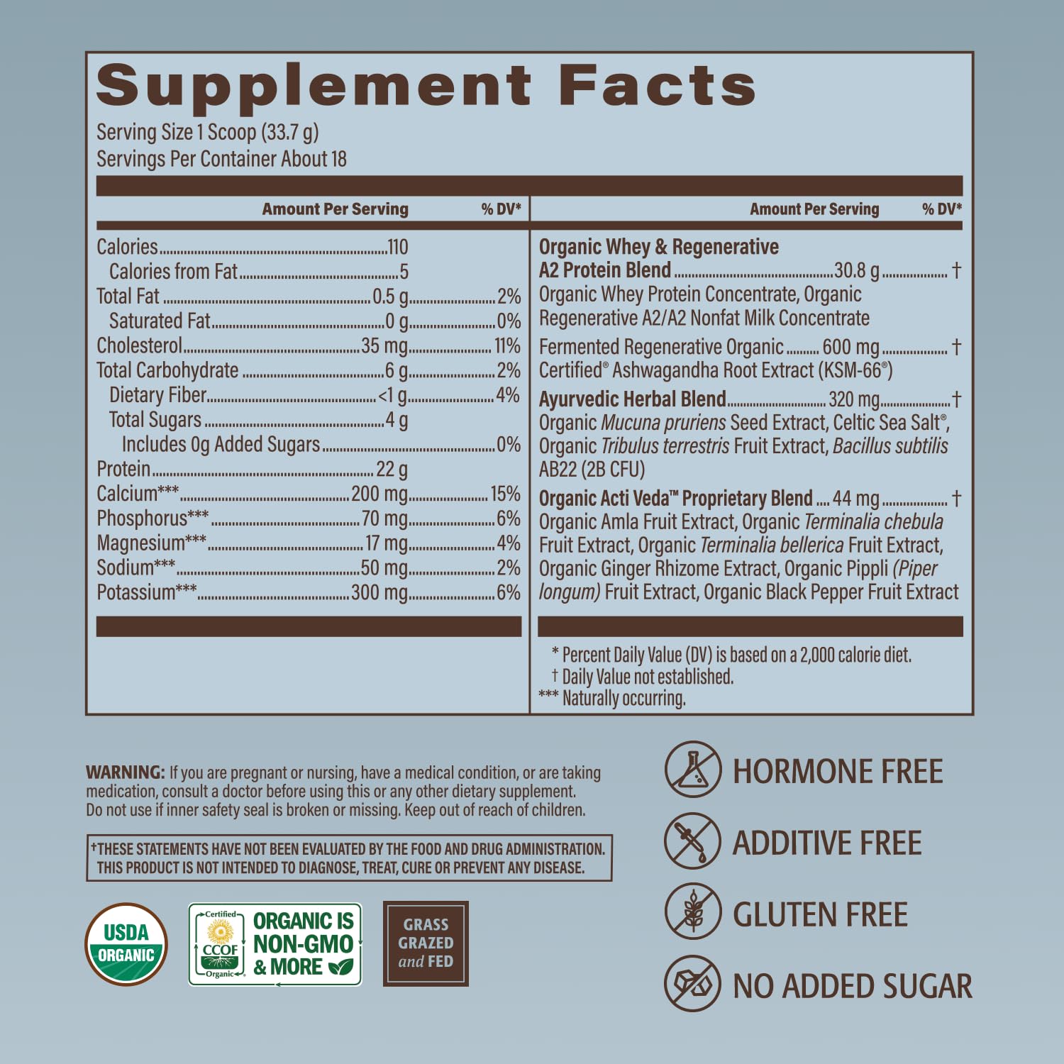 Packaging label from Elevate Organic shows USDA Organic and sustainable materials.