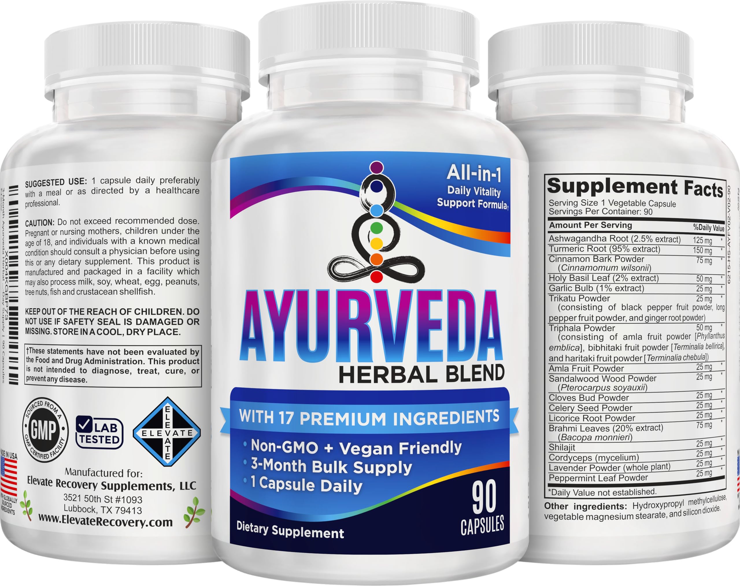 Elevate Recovery 3-month supply packaging highlights value and consistency.