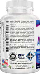 Elevate Recovery Ayurveda Herbs 17-in-1 ingredients-label highlights traditional botanicals for daily rituals.