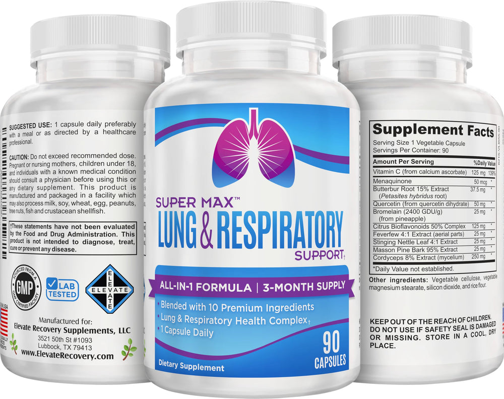 Elevate Recovery Lung capsules close-up highlighting easy daily routine