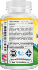 Elevate Recovery Perimenopause capsules close-up highlighting 120-count supply