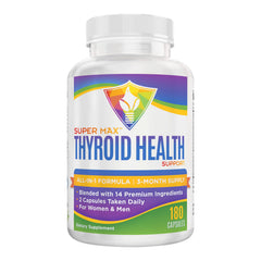 Retail display featuring Elevate Recovery Thyroid Support branding and bottle