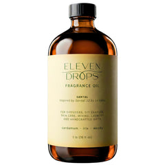 Eleven Drops Santal aroma bottle pour for diffuser and home fragrance.