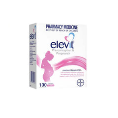 Elevit TAB with Iodine 100s bottle front showing label and prenatal nutrients.