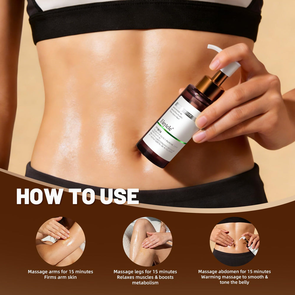 eleytele Korean Body Firming Oil arms, waist, abdomen for versatile massage.