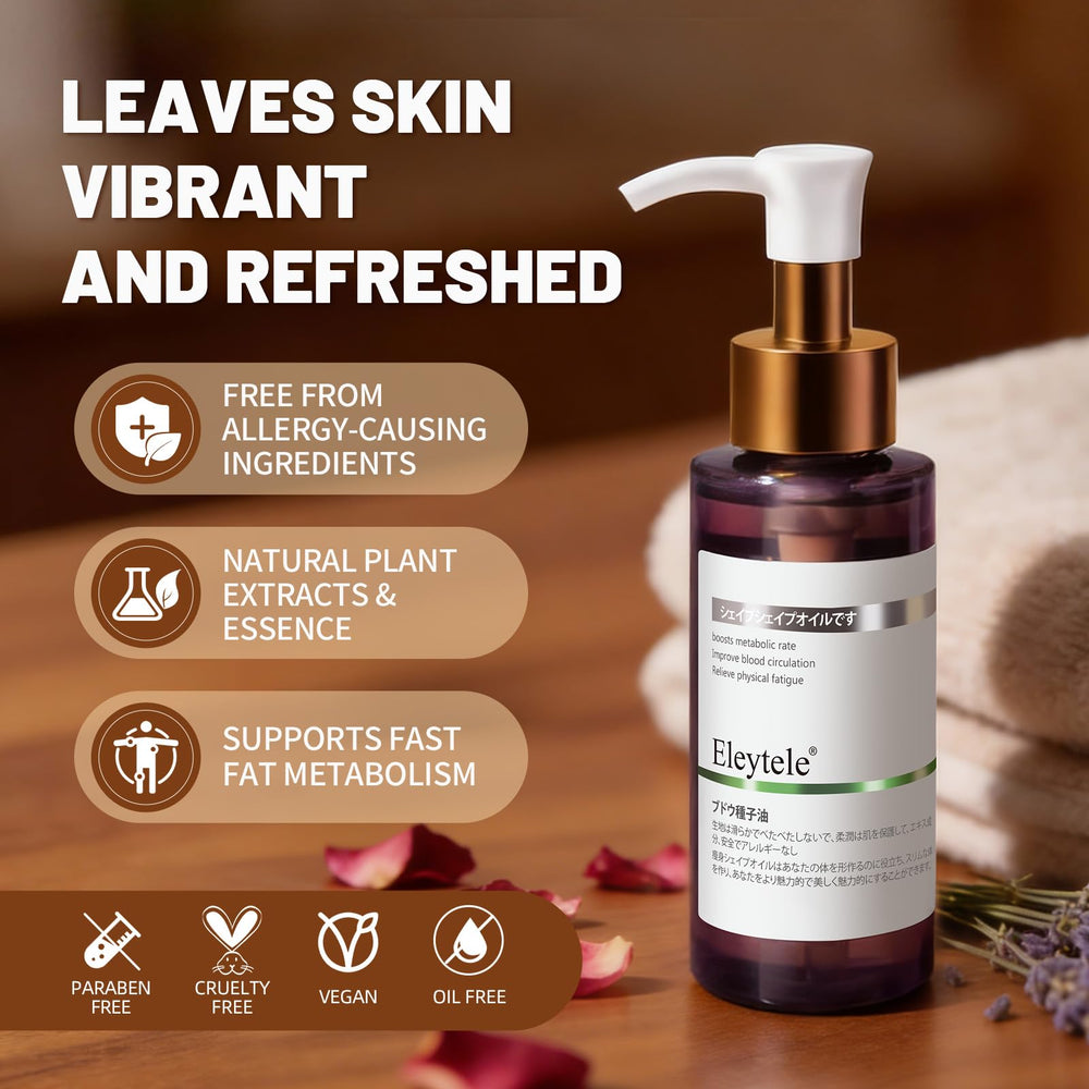 eleytele Korean Body Firming Oil pour shows smooth glide for massage.