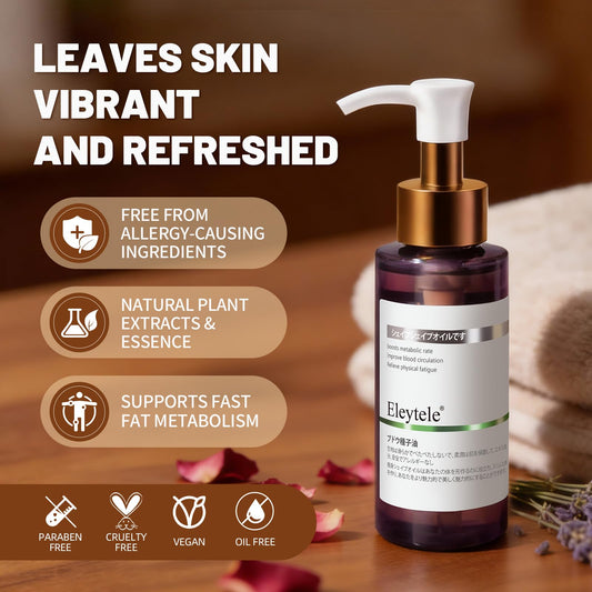 eleytele Korean Body Firming Oil pour shows smooth glide for massage.