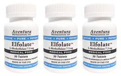 ELFOLATE 7.5mg three-pack bottle front view, easy daily use
