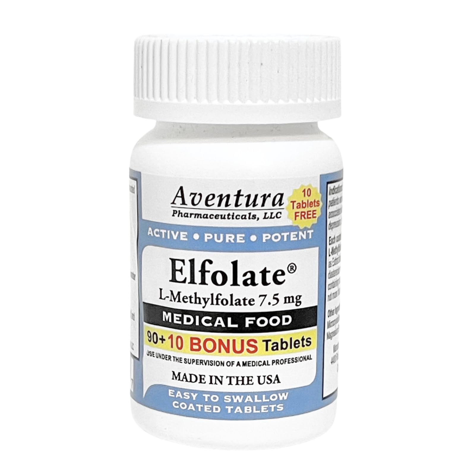 ELFOLATE bottle 7.5mg offers professional-strength folate support.