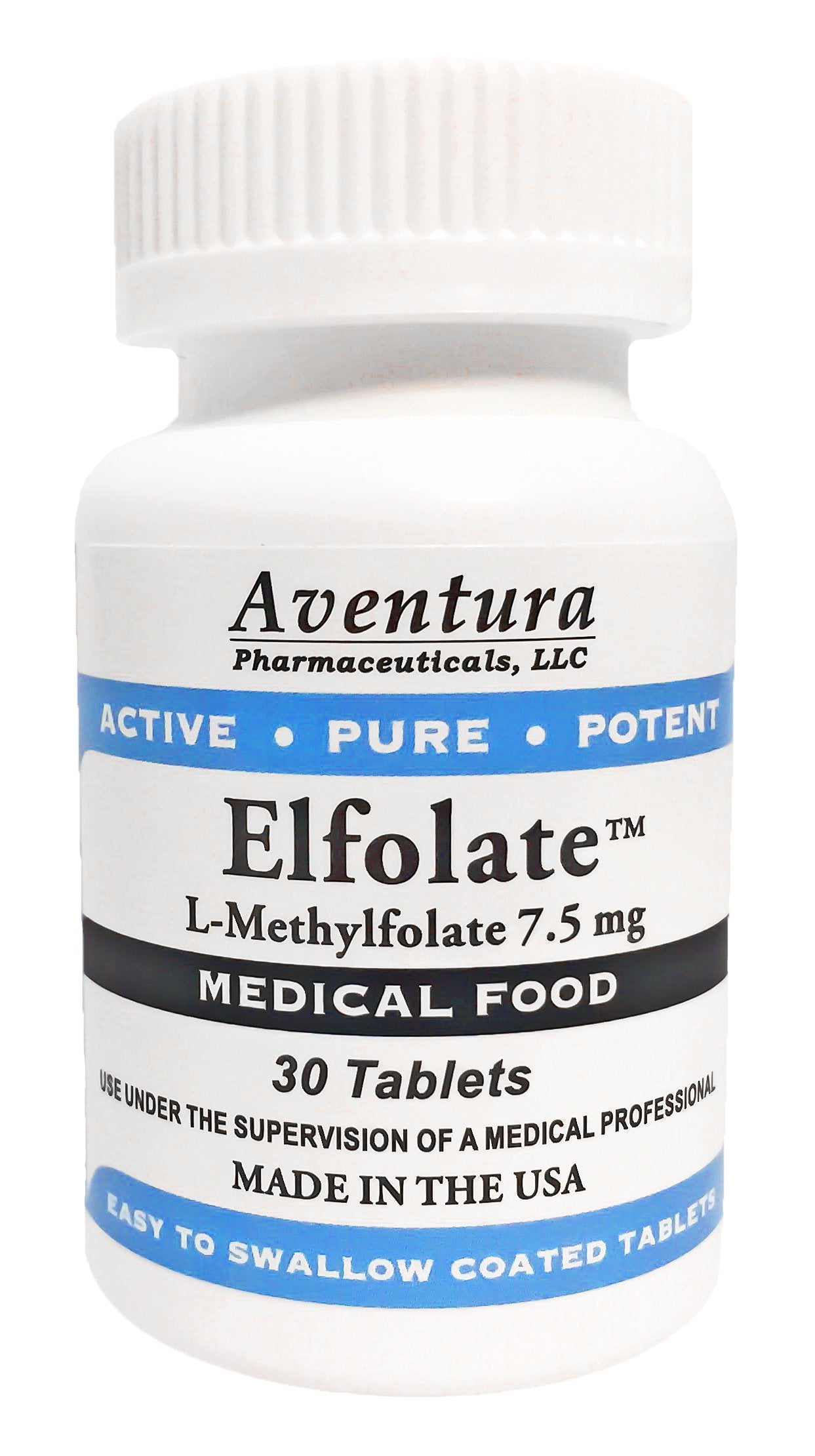 ELFOLATE bottle top view showing secure cap and premium formulation