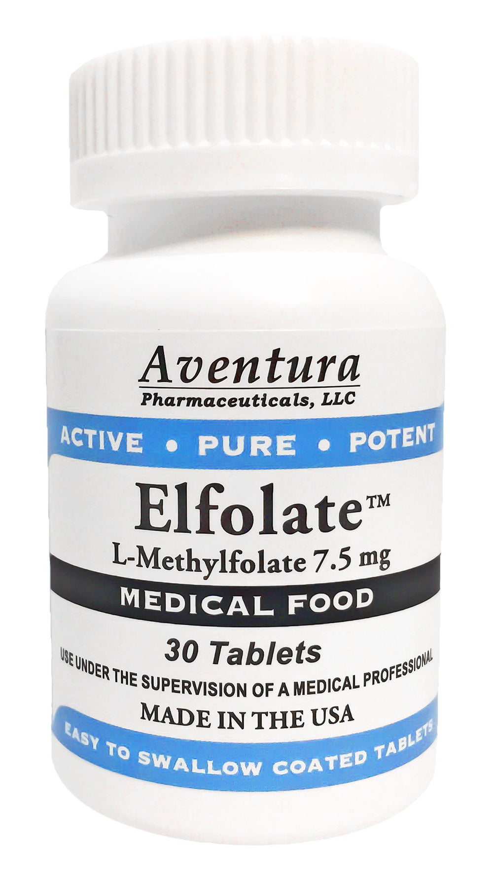 ELFOLATE bottle top view showing secure cap and premium formulation