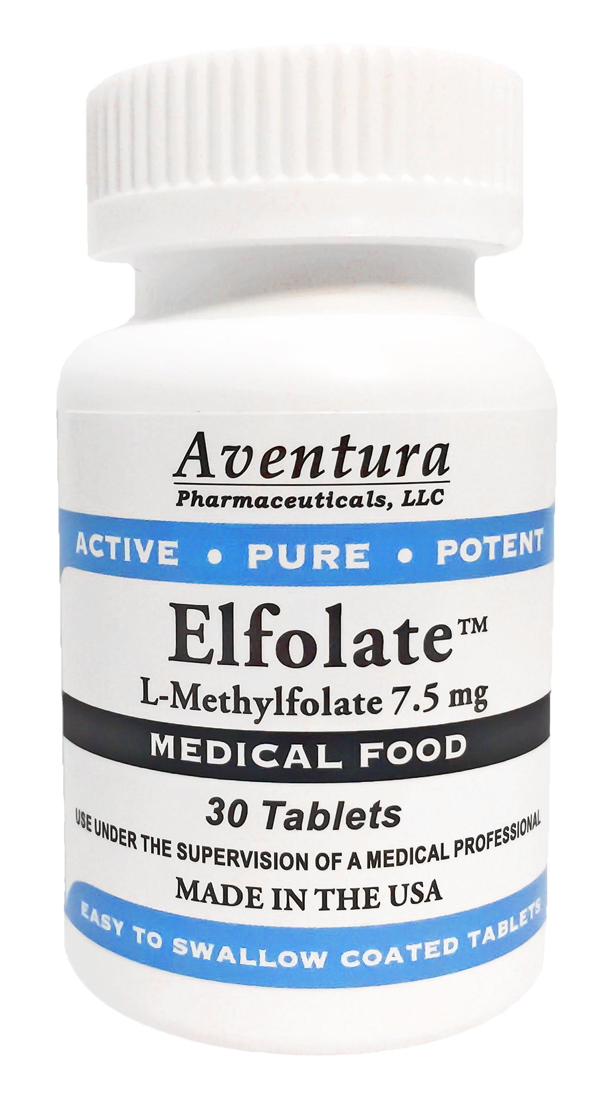 ELFOLATE bottle top view showing secure cap and premium formulation