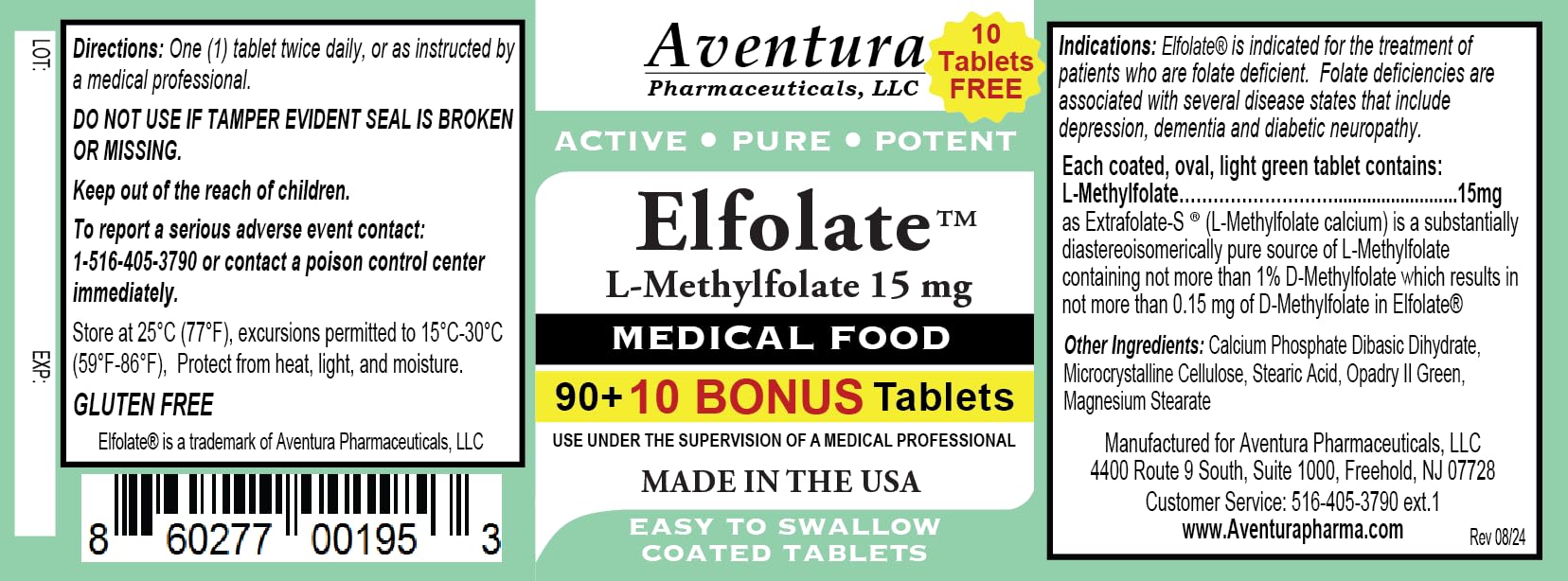 ELFOLATE COA certificate shown to verify purity and potency.