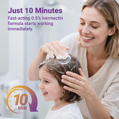 ELFSOUL lice treatment efficiency graphic illustrates fast action