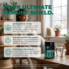 ELICORE Emergency Immune capsules in hand for easy daily use.