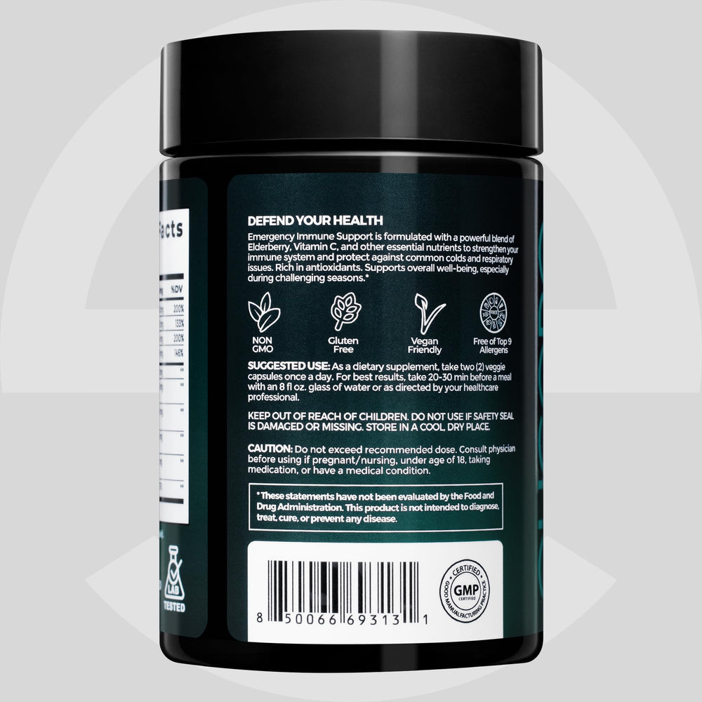 ELICORE Clear glass with capsules showing simple daily dosing.