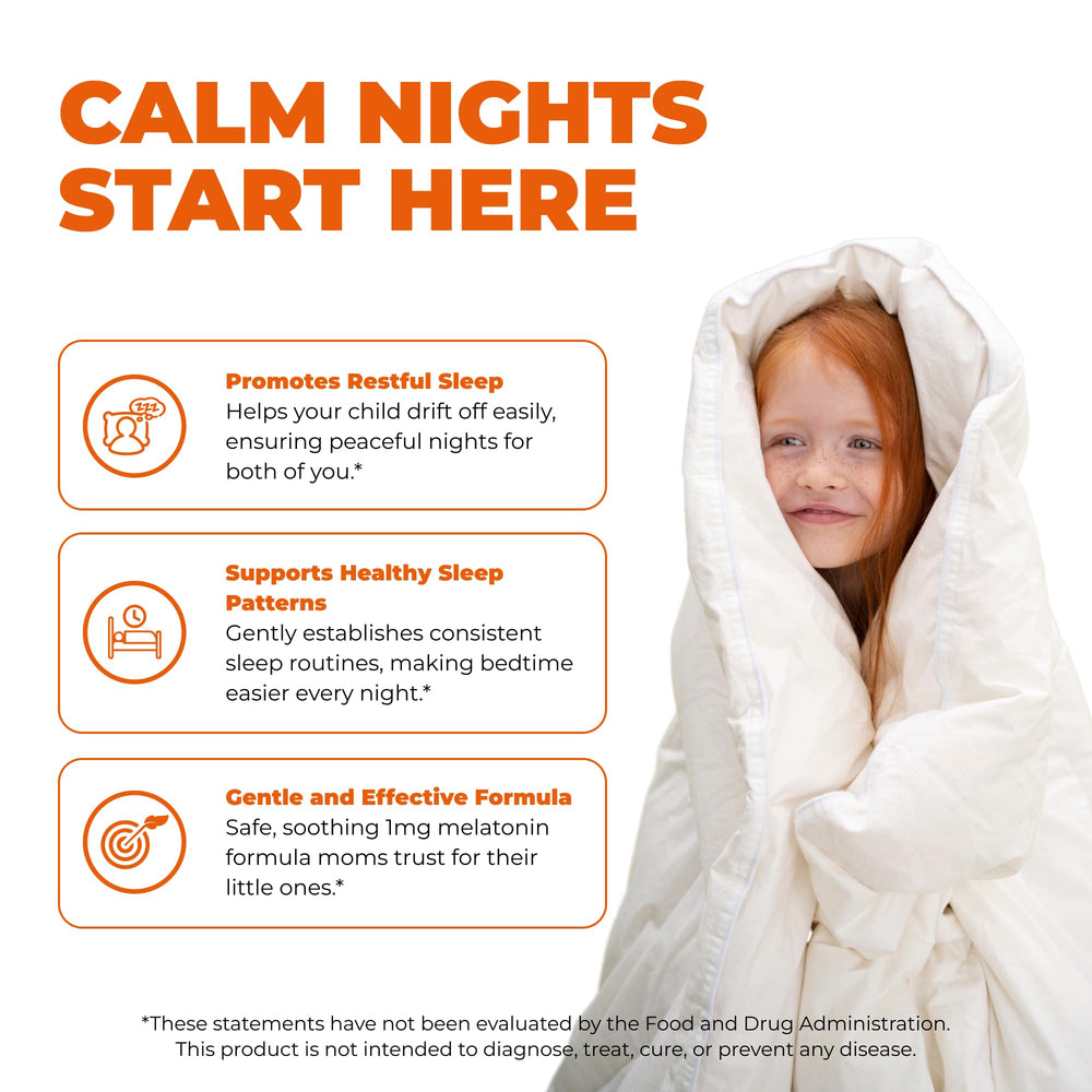 ELICORE kids melatonin gummies packshot showing 2-month supply and packaging