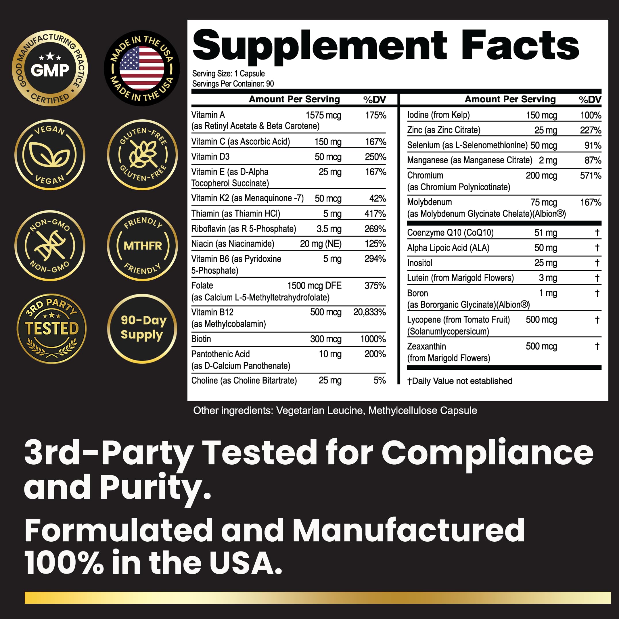eliixr methylated multivitamin capsules closeup promoting energy production and nutrient intake.