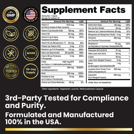 eliixr methylated multivitamin capsules closeup promoting energy production and nutrient intake.