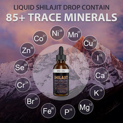 Elikadur Shilajit liquid in glass ready to mix into a drink