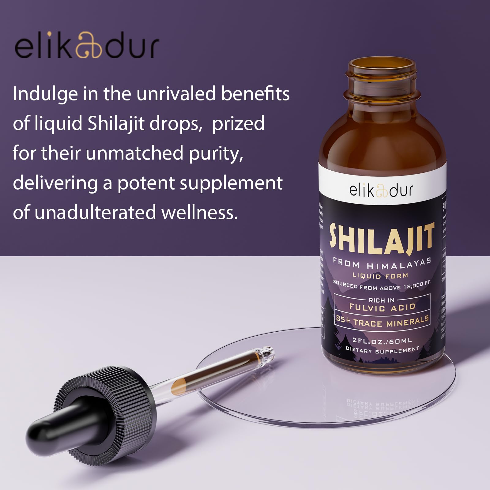 Elikadur Shilajit vial ready for measured servings