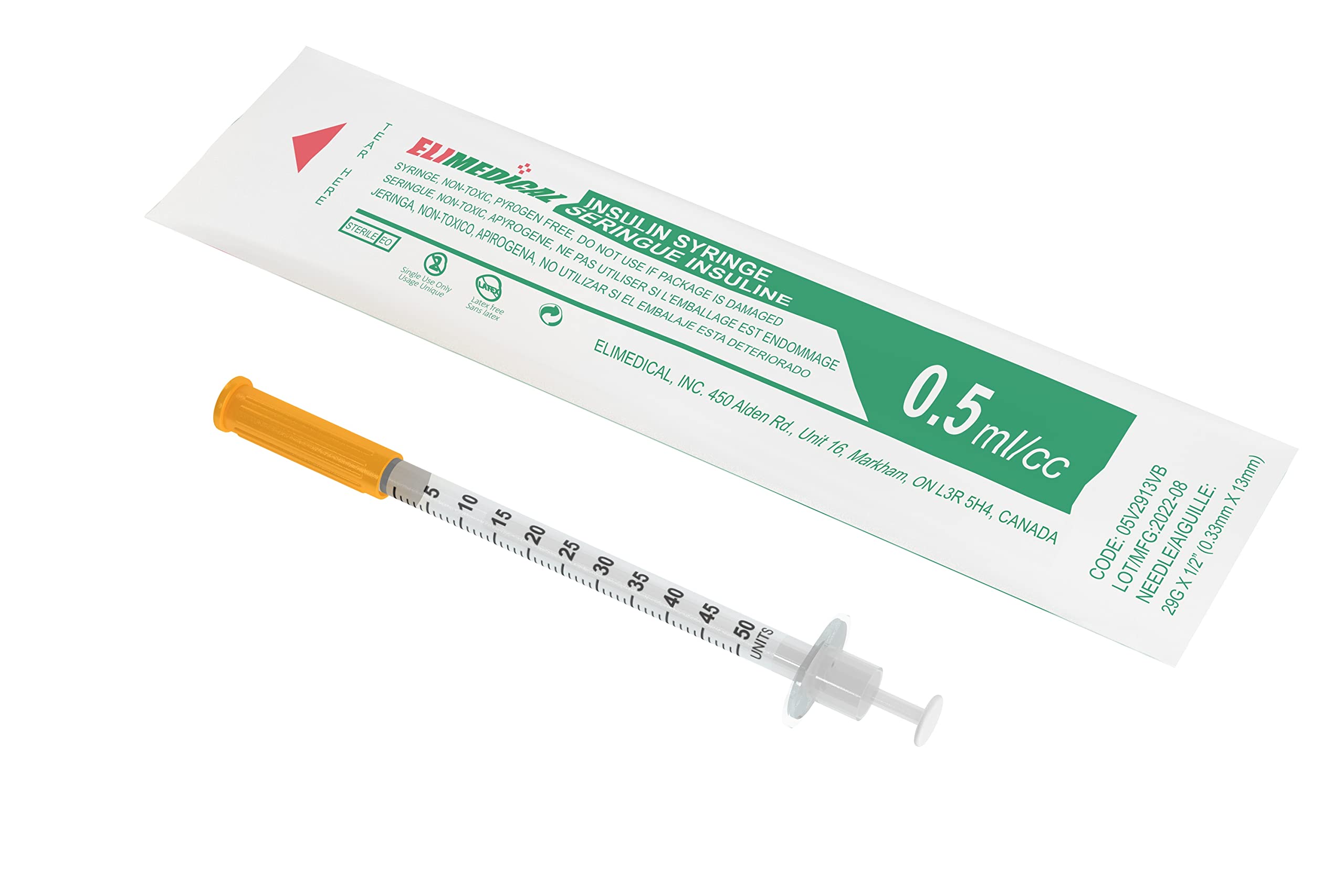 Clear measurement markings on the syringe barrel aid precise dosing.