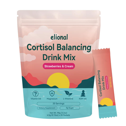 Elional Cortisol Drink Mix package front for on-the-go calm.