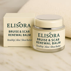 ELISORA Intensive Bruise & Scar Renewal Balm applied on forearm for gentle renewal