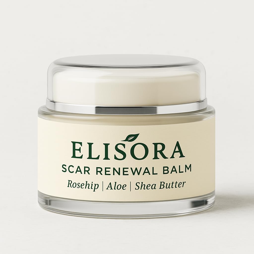 ELISORA Intensive Bruise & Scar Renewal Balm jar ready for daily use