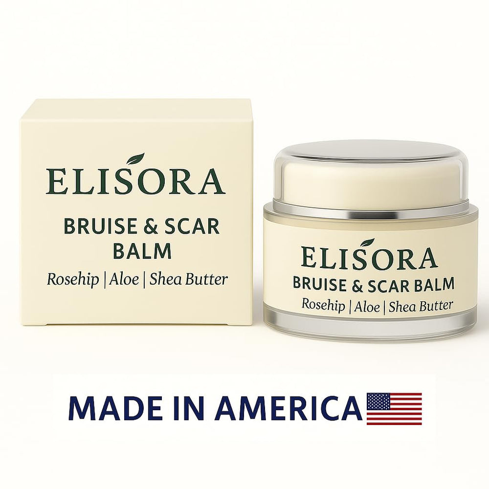 ELISORA Intensive Bruise & Scar Renewal Balm rosehip oil close-up, nourishing formula