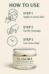 ELISORA Intensive Bruise & Scar Renewal Balm texture swatch shows rich cream