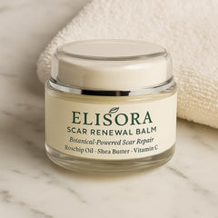 ELISORA Intensive Bruise & Scar Renewal Balm featuring vitamin C and botanicals