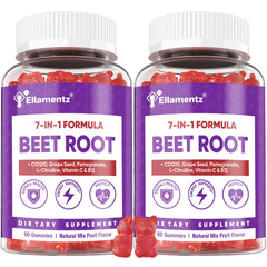 ELLAMENTZ Beet Root Gummies bottle front promoting daily circulation support.