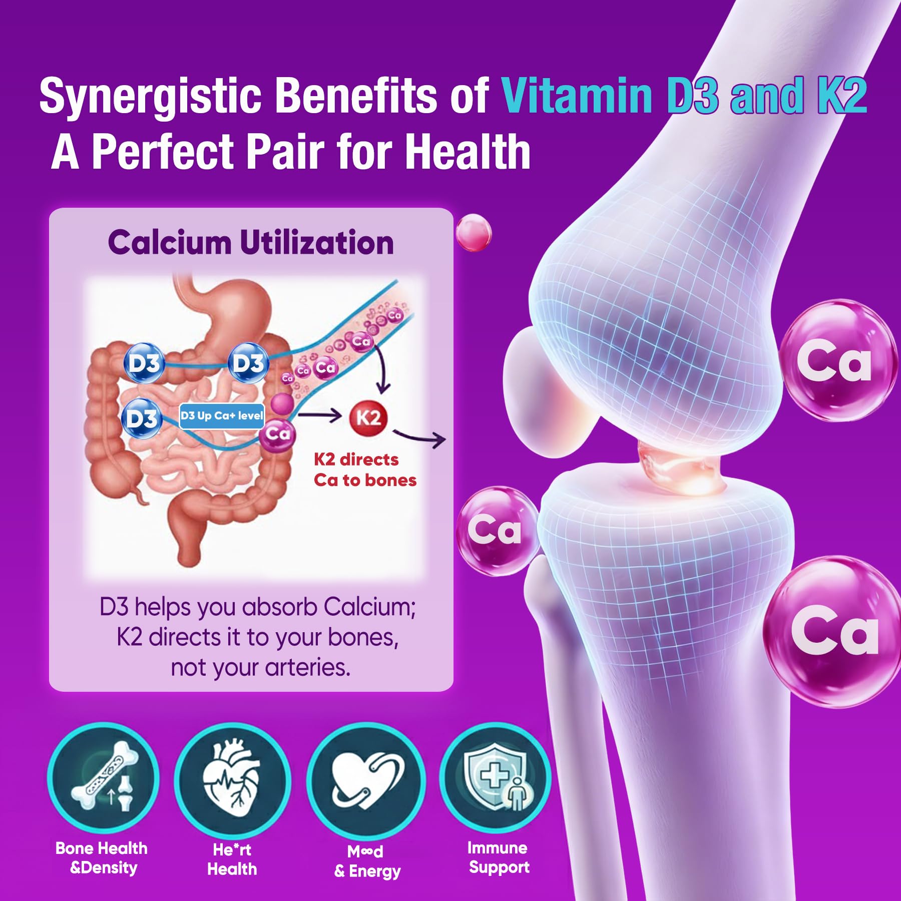 ELLAMENTZ gummies with calcium and magnesium minerals for daily bone health