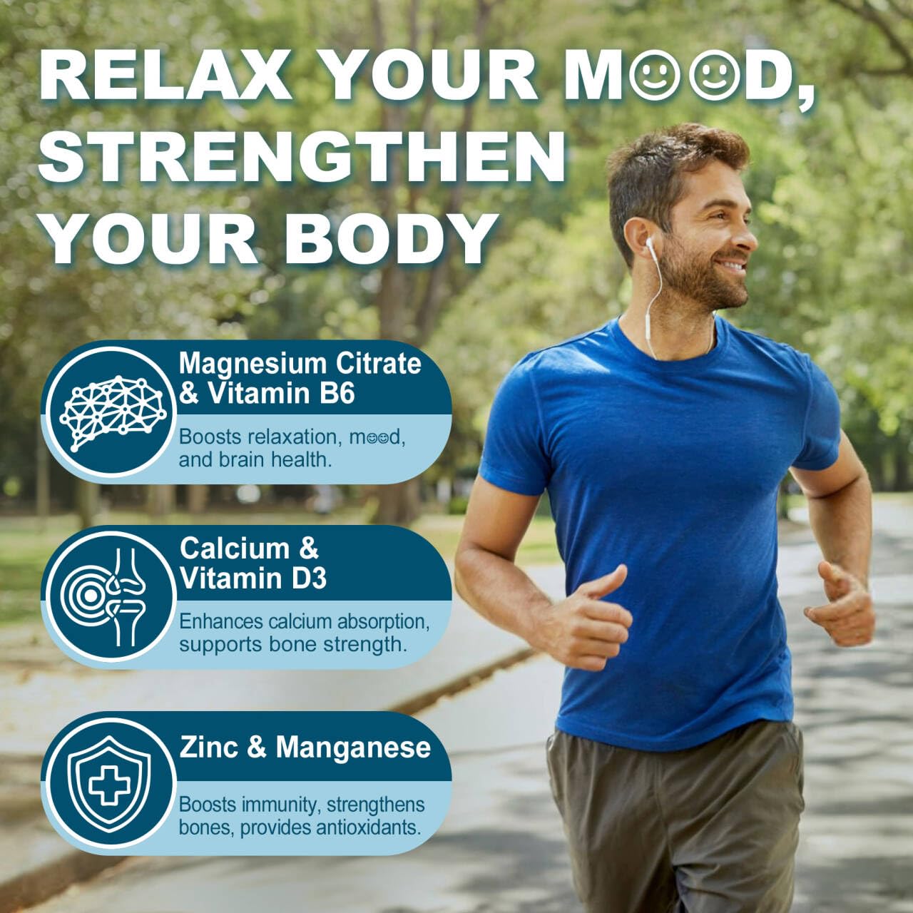 ELLAMENTZ Magnesium Citrate Gummies ingredients visual highlights calcium and D3