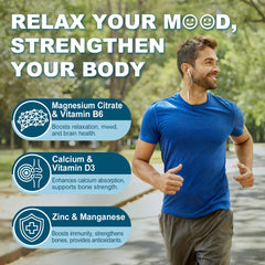 ELLAMENTZ Magnesium Citrate Gummies ingredients visual highlights calcium and D3