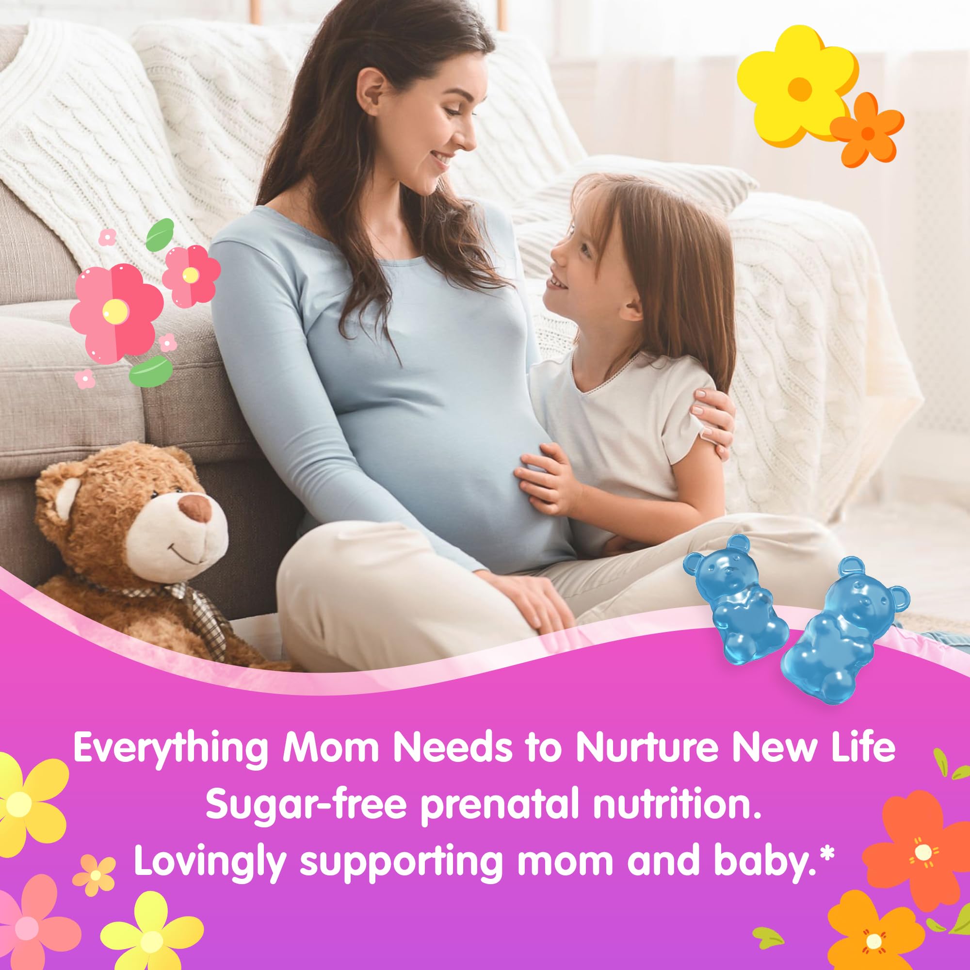 ELLAMENTZ vegan algae DHA omega-3 for fetal brain support.