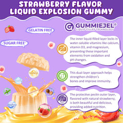 ELLAMENTZ Sugar-Free Kids Calcium Gummies algae DHA included support focus and growth