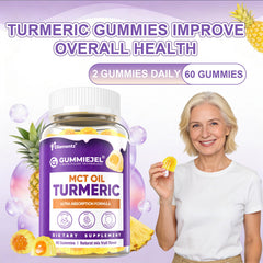 ELLAMENTZ packaging of turmeric gummies with size and serving details