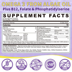 ELLAMENTZ Vegan Omega 3 Gummies pouring to illustrate convenient daily consumption.