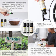 Diffuser-ready Ellia oils pictured for diffuse aromatherapy in your space.